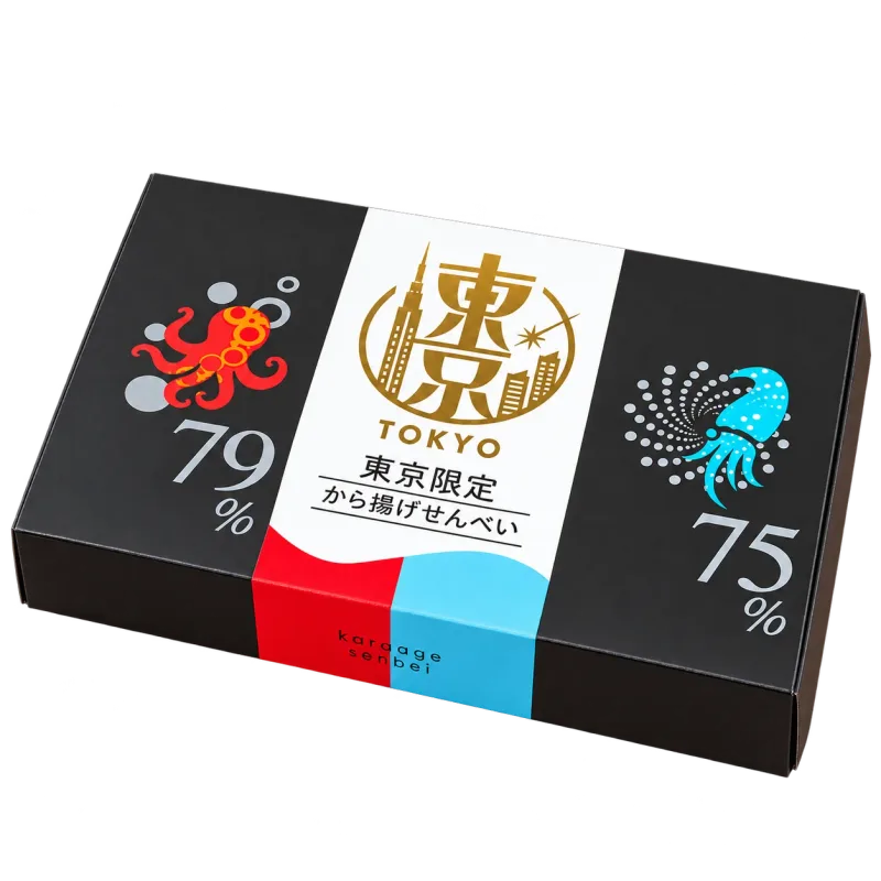 東京限定から揚げせんべい 2袋入(たこ30g・いか甘塩だれ30g各1袋)のパッケージ
