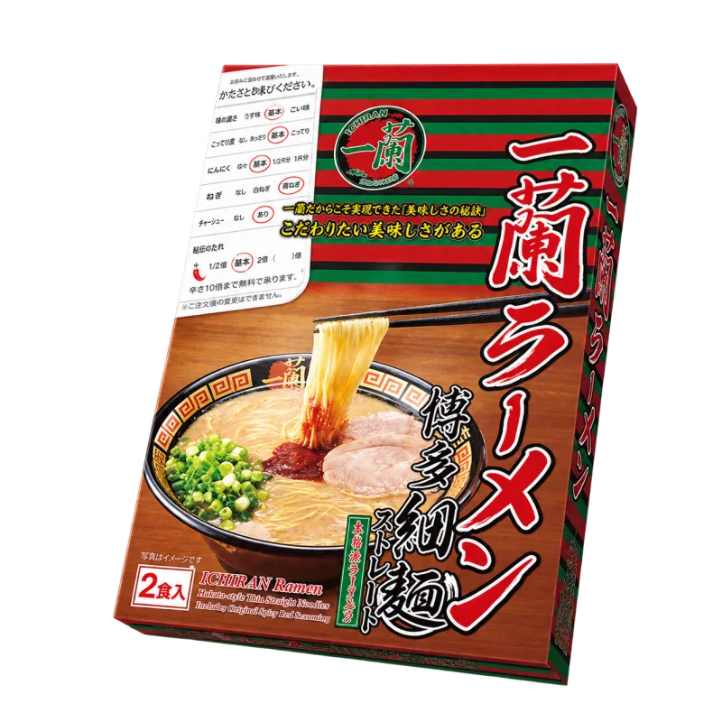 一蘭ラーメン 博多細麺ストレートの包装イメージのパッケージ