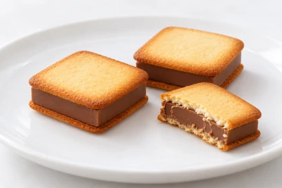 キャラメルチョコレートサンド：雰囲気と断面