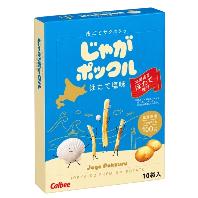 じゃがポックル ほたて塩味：箱・パッケージ