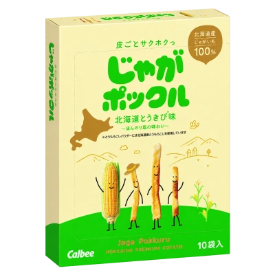 じゃがポックル 北海道とうきび味：箱・パッケージ