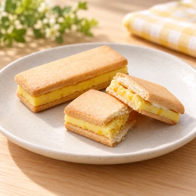 十勝とうもろこしサンド：雰囲気と断面