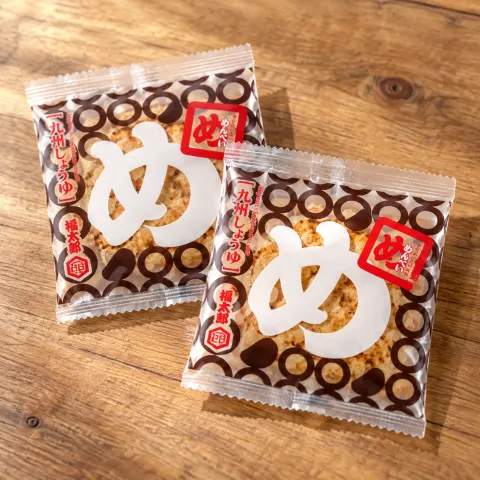 めんべい 九州しょうゆ風味：個包装の様子