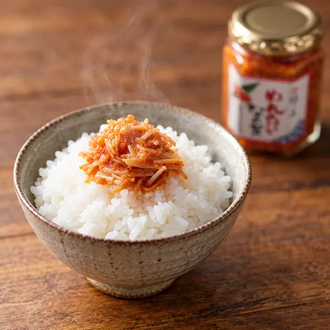 めんたいなめ茸：盛り付け例