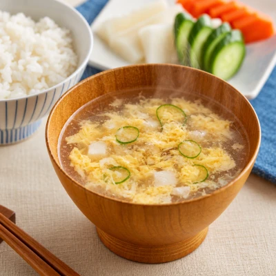 博多華味鳥 水たき卵スープ：盛り付け