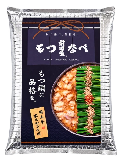 前田屋 もつ鍋 味噌味：箱・パッケージ