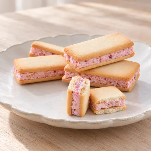 あまおうバターサンド：雰囲気と断面