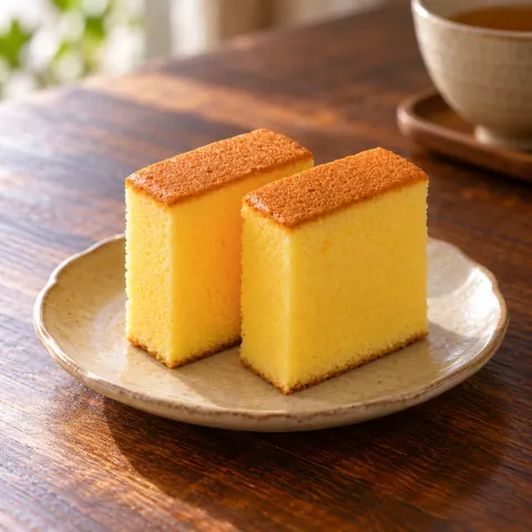 南蛮バターカステラ 蘭：雰囲気と断面