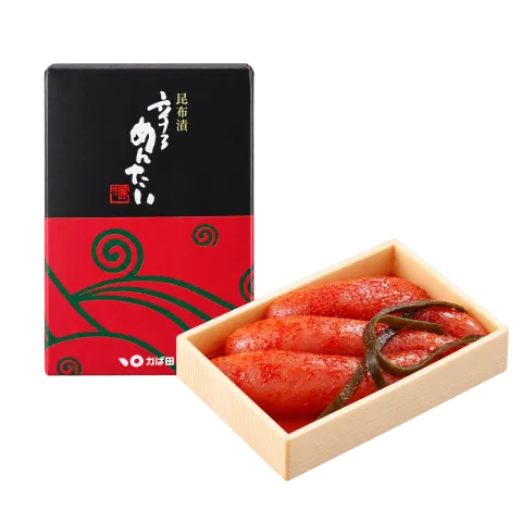 かば田 昆布漬け辛子めんたい 有色：箱・パッケージ
