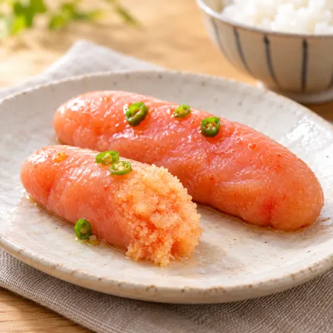 楢﨑商店 青唐辛子明太子：雰囲気と断面