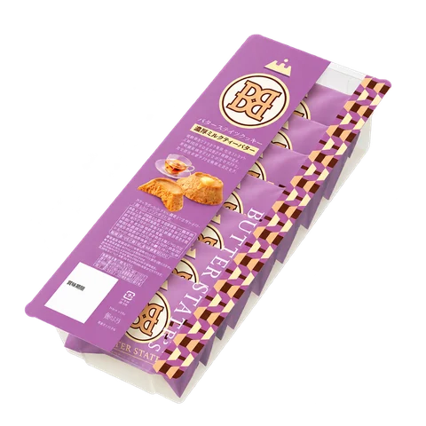 バターステイツクッキー 濃香ミルクティーバター：箱・パッケージ
