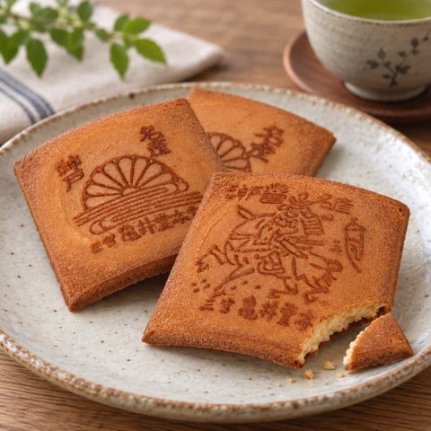 小瓦せんべい：雰囲気と断面