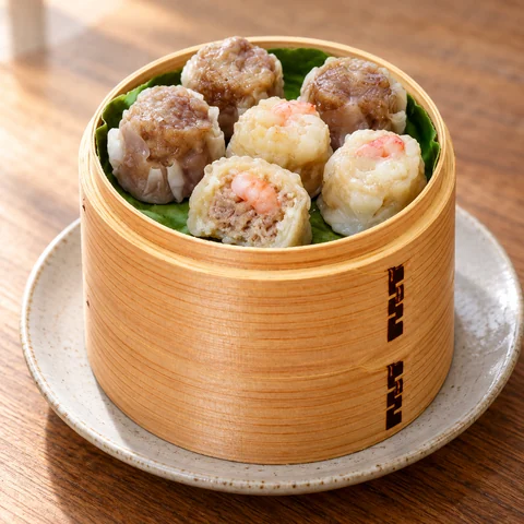 蓬莱本館 焼売：雰囲気と断面