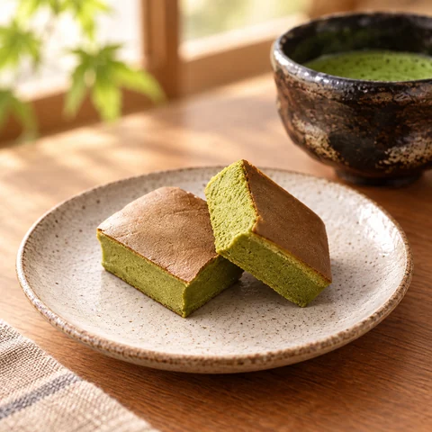 宇治抹茶チーズケーキみどりの散歩道：雰囲気と断面