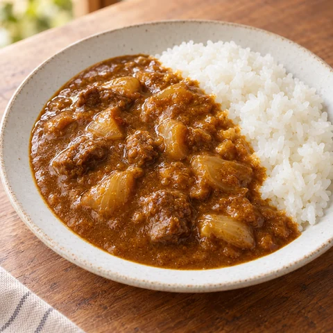 淡路島玉ねぎカレー中辛：雰囲気と断面