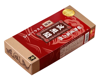 田野屋塩二郎 波照間黒糖 シューラスク：箱・パッケージ
