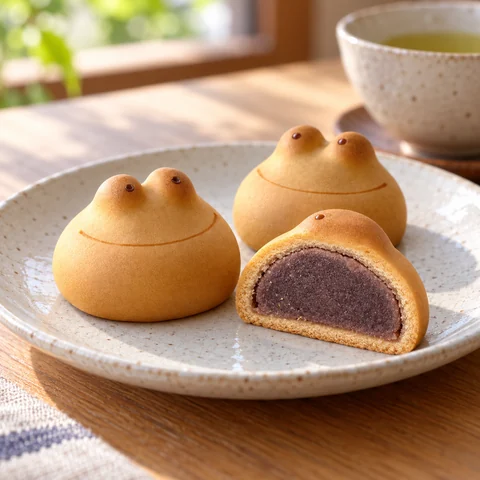 カエルまんじゅう：雰囲気と断面