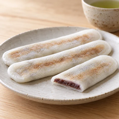 なが餅：雰囲気と断面