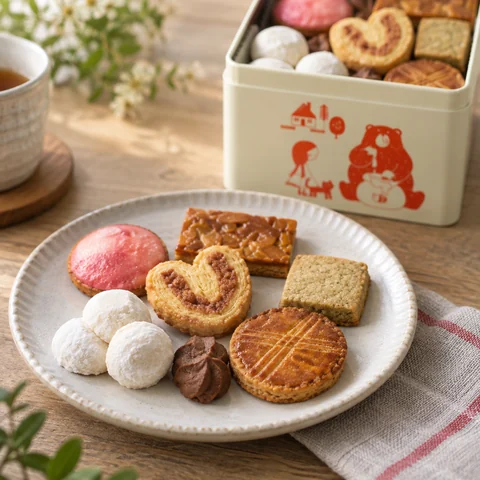 ミエルの赤いクッキー缶：雰囲気と断面