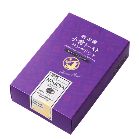 小倉トーストラングドシャ Wチーズブレンド：箱・パッケージ