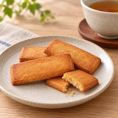 塩バターサブレ：雰囲気と断面