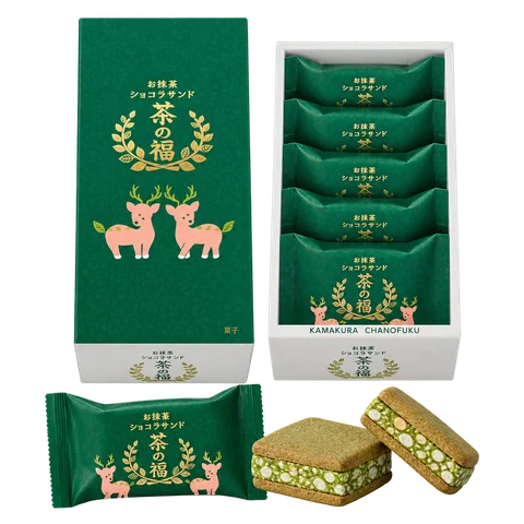 お抹茶ショコラサンド 茶の福：箱・パッケージ
