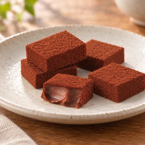 生チョコレート［オーレ］：雰囲気と断面