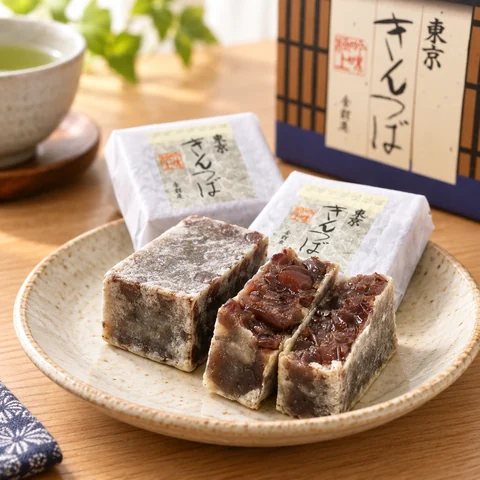 東京きんつば：雰囲気と断面
