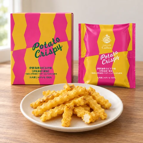 Potato Crispy 伊勢海老のビスク味：雰囲気と断面