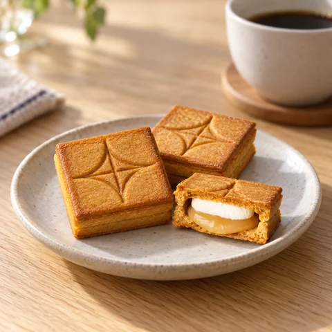バターサンド：雰囲気と断面