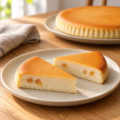 御用邸アップルチーズケーキ：雰囲気と断面