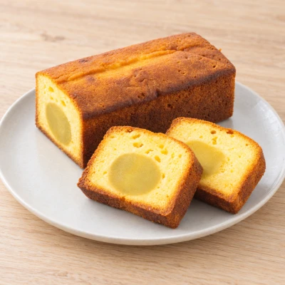 芋きんとんのパウンドケーキ：雰囲気と断面