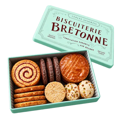 ブルターニュ クッキーアソルティ＜缶＞：箱・パッケージ