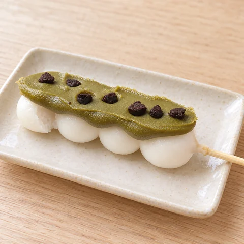 抹茶クッキーだんご：雰囲気と断面