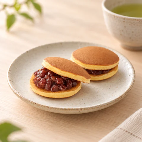 まめどら焼き：雰囲気と断面
