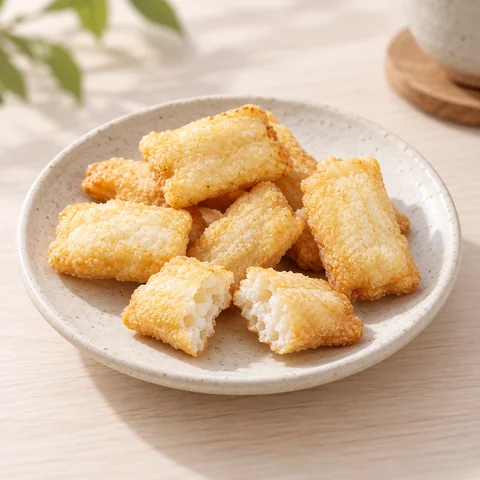 揚もち 塩味：雰囲気と断面
