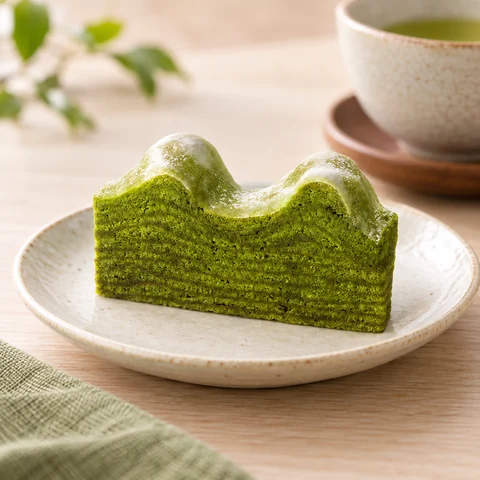 ひとくちマウントバーム お抹茶：雰囲気と断面