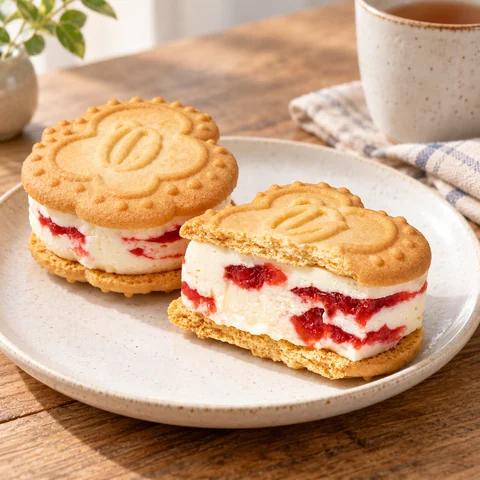 いちごバターサンド：雰囲気と断面