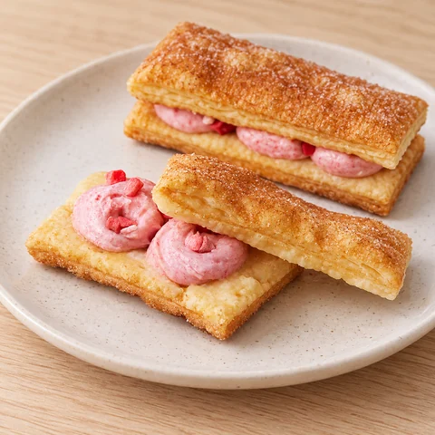 いちごクリームパイ：雰囲気と断面