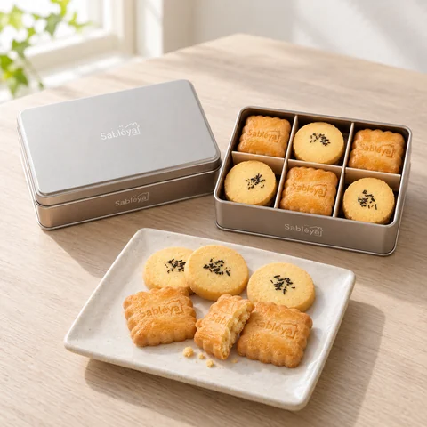 バターサブレのアソート：雰囲気と断面
