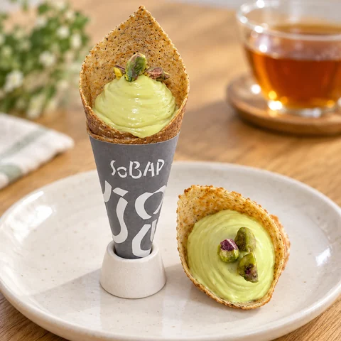 ピスタチオクリーム：雰囲気と断面